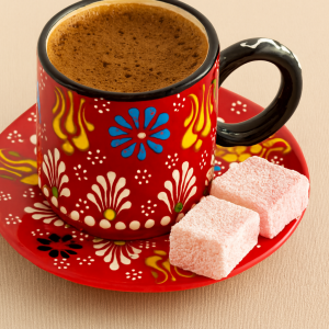 EL YAPIMI ÇİNİ SERAMİK KABARTMA DESENLİ 2' Lİ KAHVE FİNCANI SETİ