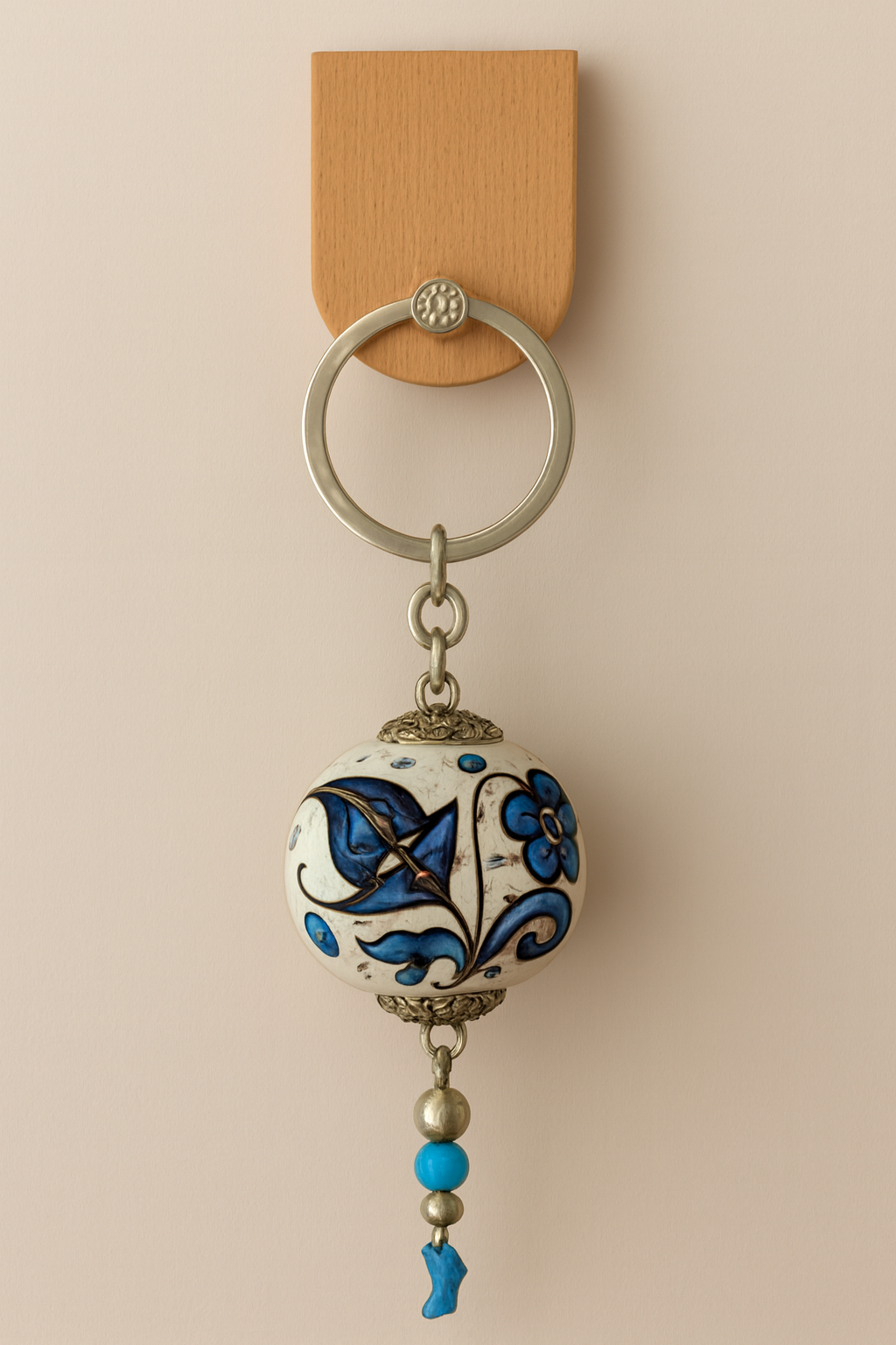 EL YAPIMI ÇİNİ SERAMİK ANAHTARLIK - Görsel 2