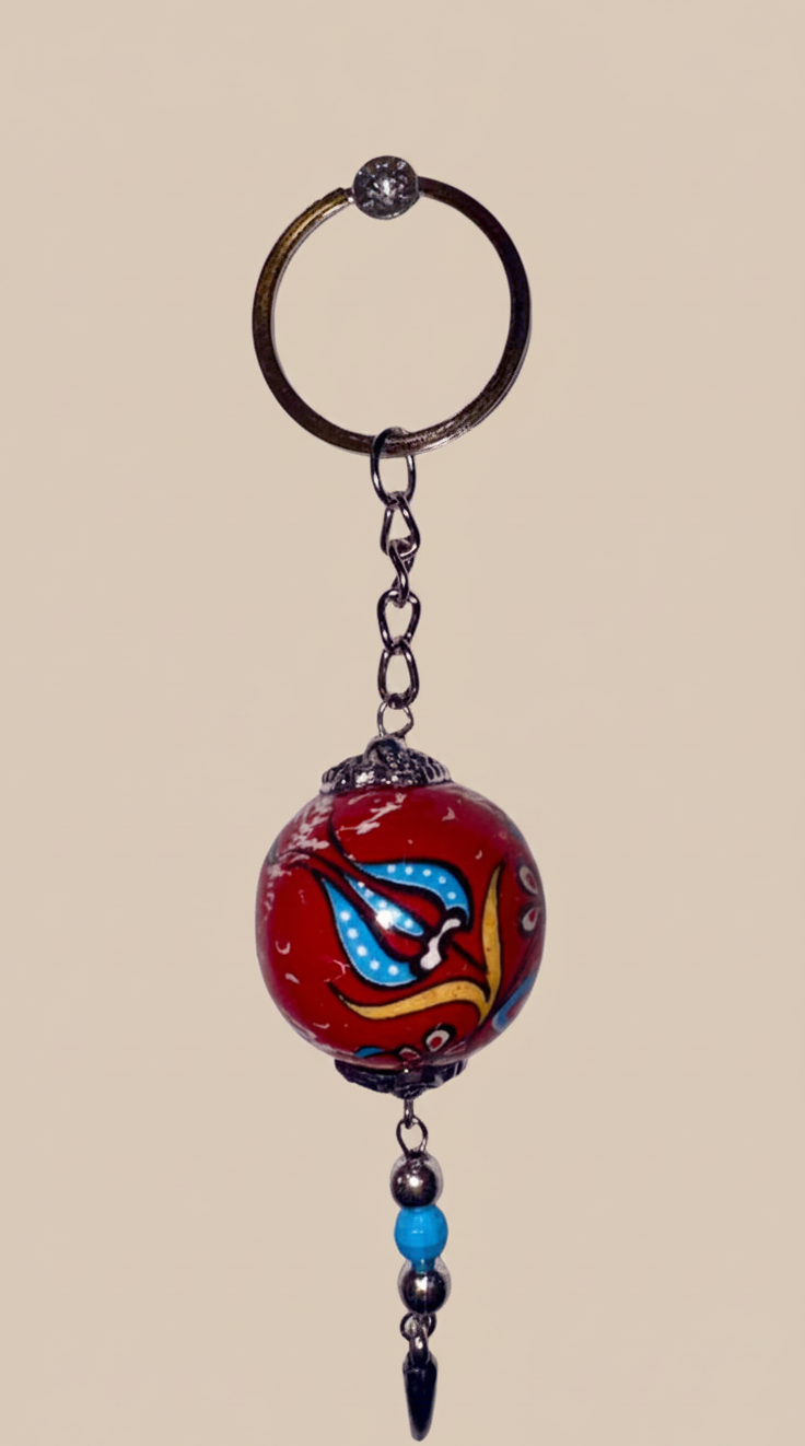 EL YAPIMI ÇİNİ SERAMİK ANAHTARLIK - Görsel 3