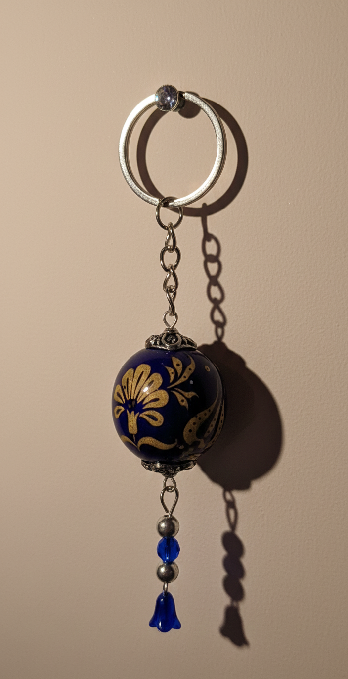 EL YAPIMI ÇİNİ SERAMİK ANAHTARLIK - Görsel 3